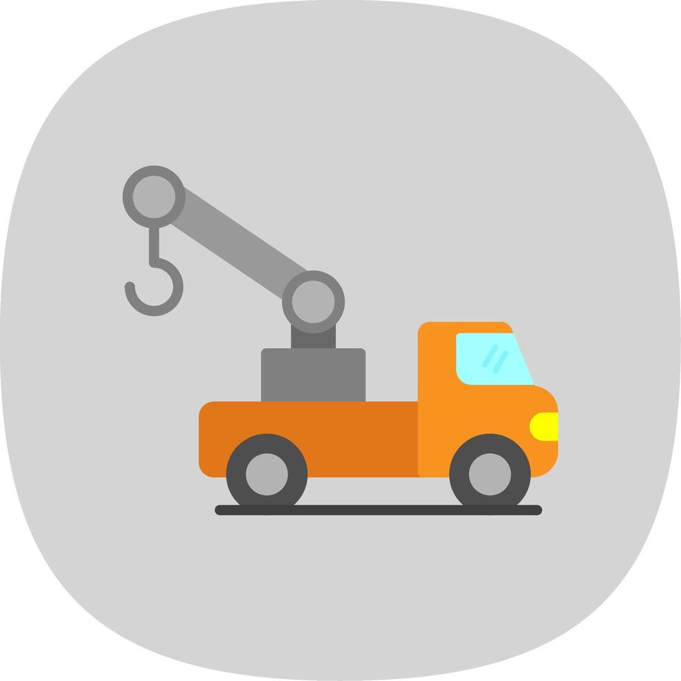 Crane Truck Flat Curve Icon Design vector