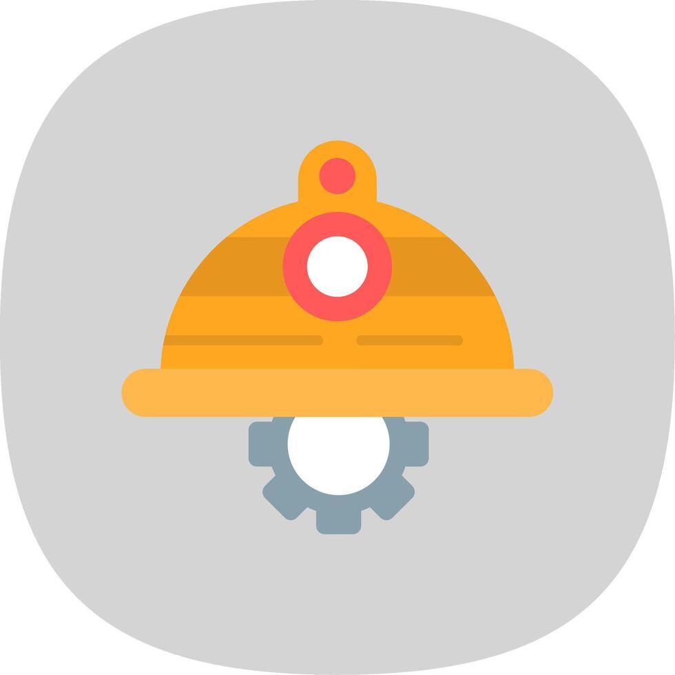 Saftey Helmet Flat Curve Icon Design vector