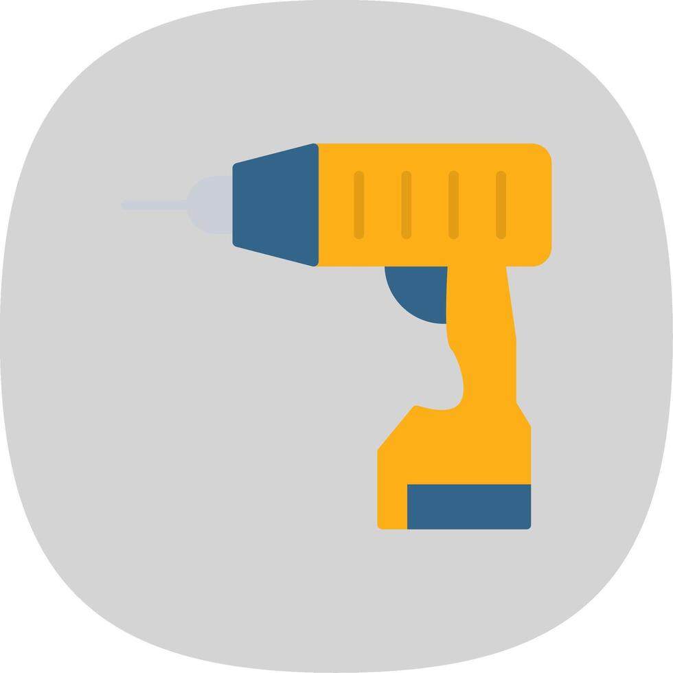 Drill Flat Curve Icon Design vector