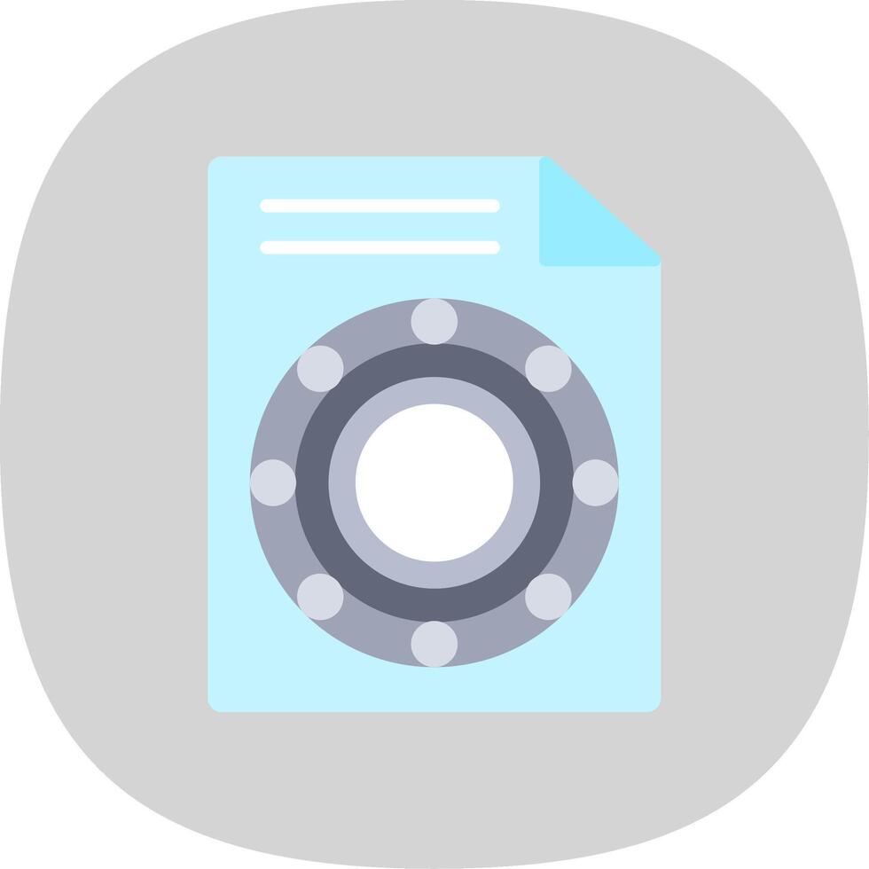 Ball Bearing Flat Curve Icon Design vector