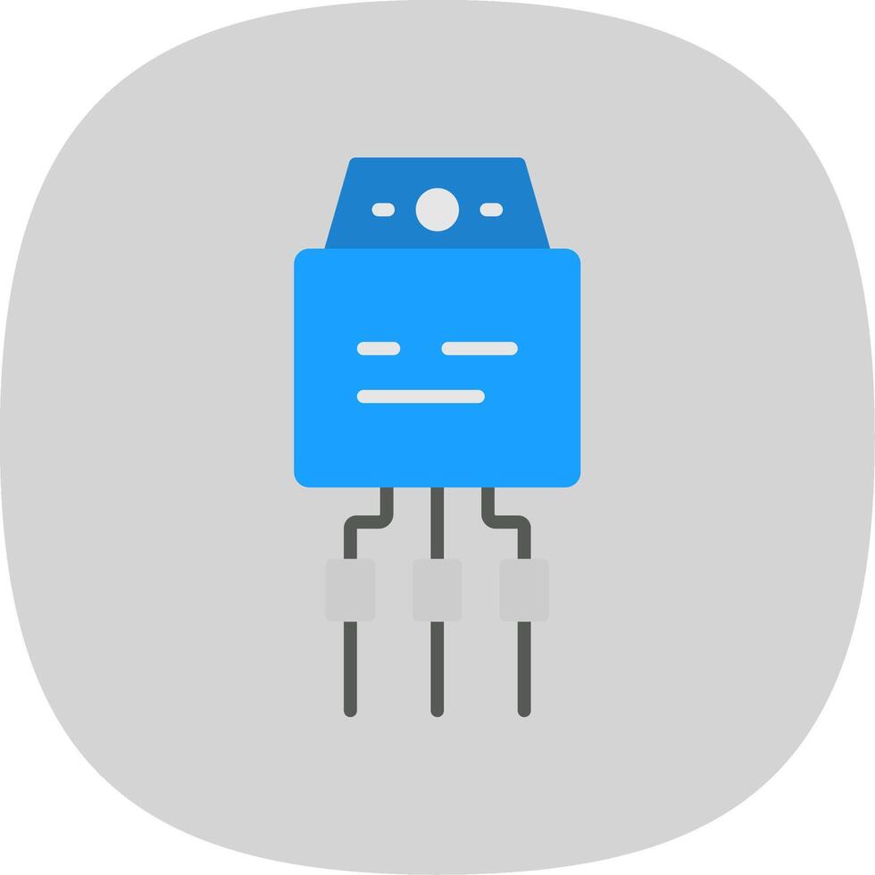 Transistor Flat Curve Icon Design vector