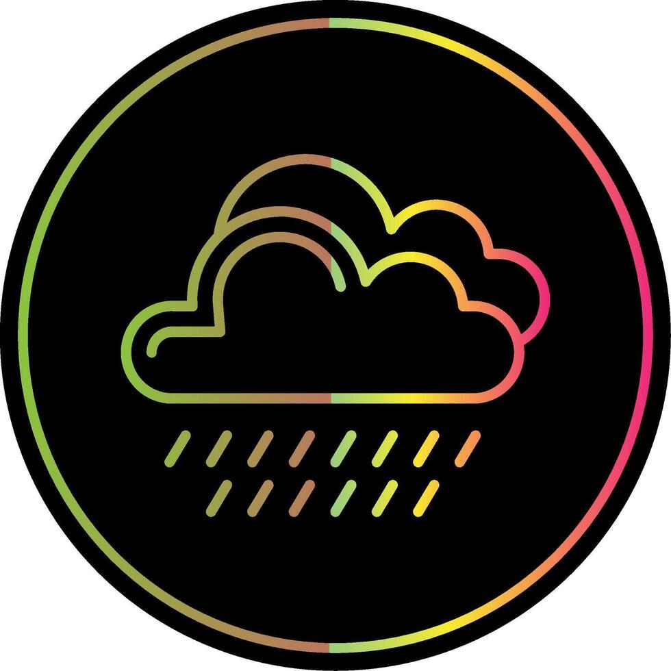 Rain Line Gradient Due Color Icon Design vector