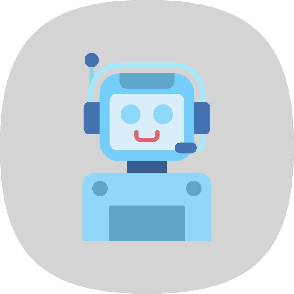 Robot Flat Curve Icon Design vector