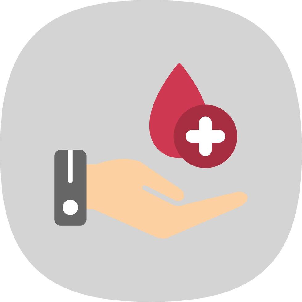 donar sangre plano curva icono diseño vector