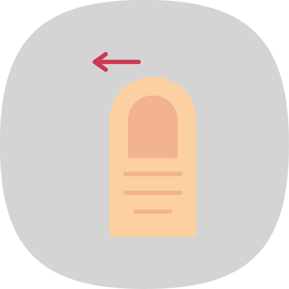 Tap Left Flat Curve Icon Design vector