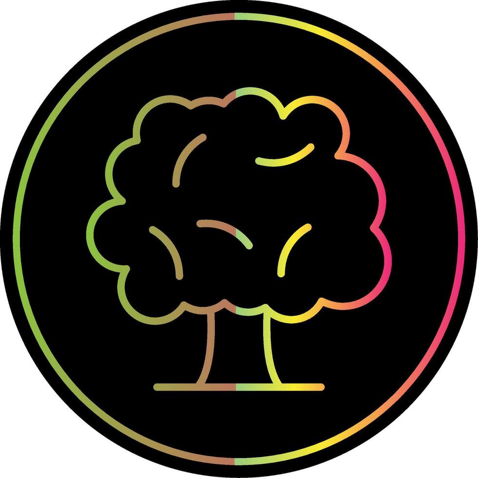 árbol línea degradado debido color icono diseño vector