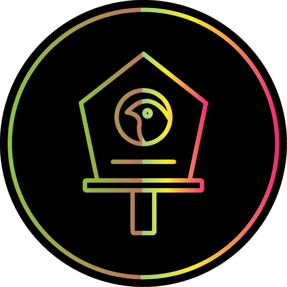 Bird House Line Gradient Due Color Icon Design vector