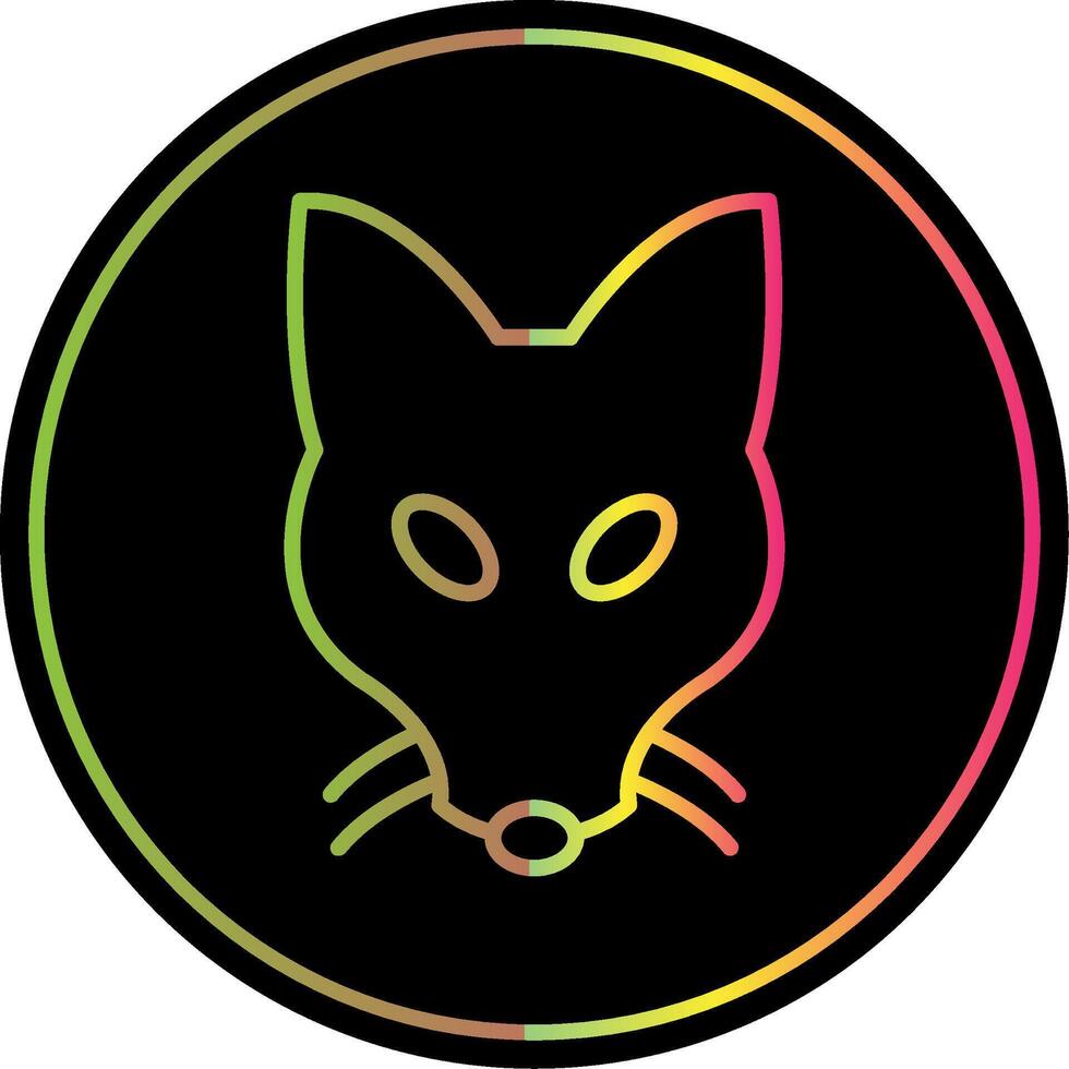 Fox Line Gradient Due Color Icon Design vector
