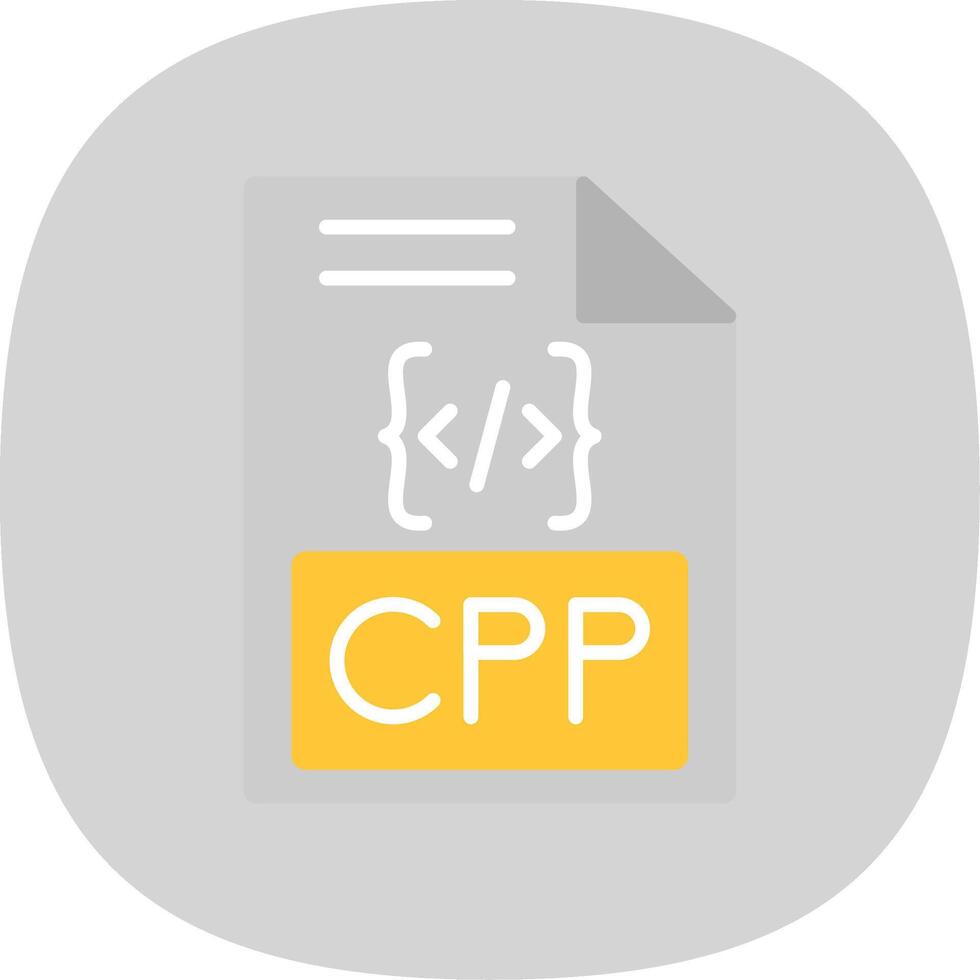 Cpp Flat Curve Icon Design vector