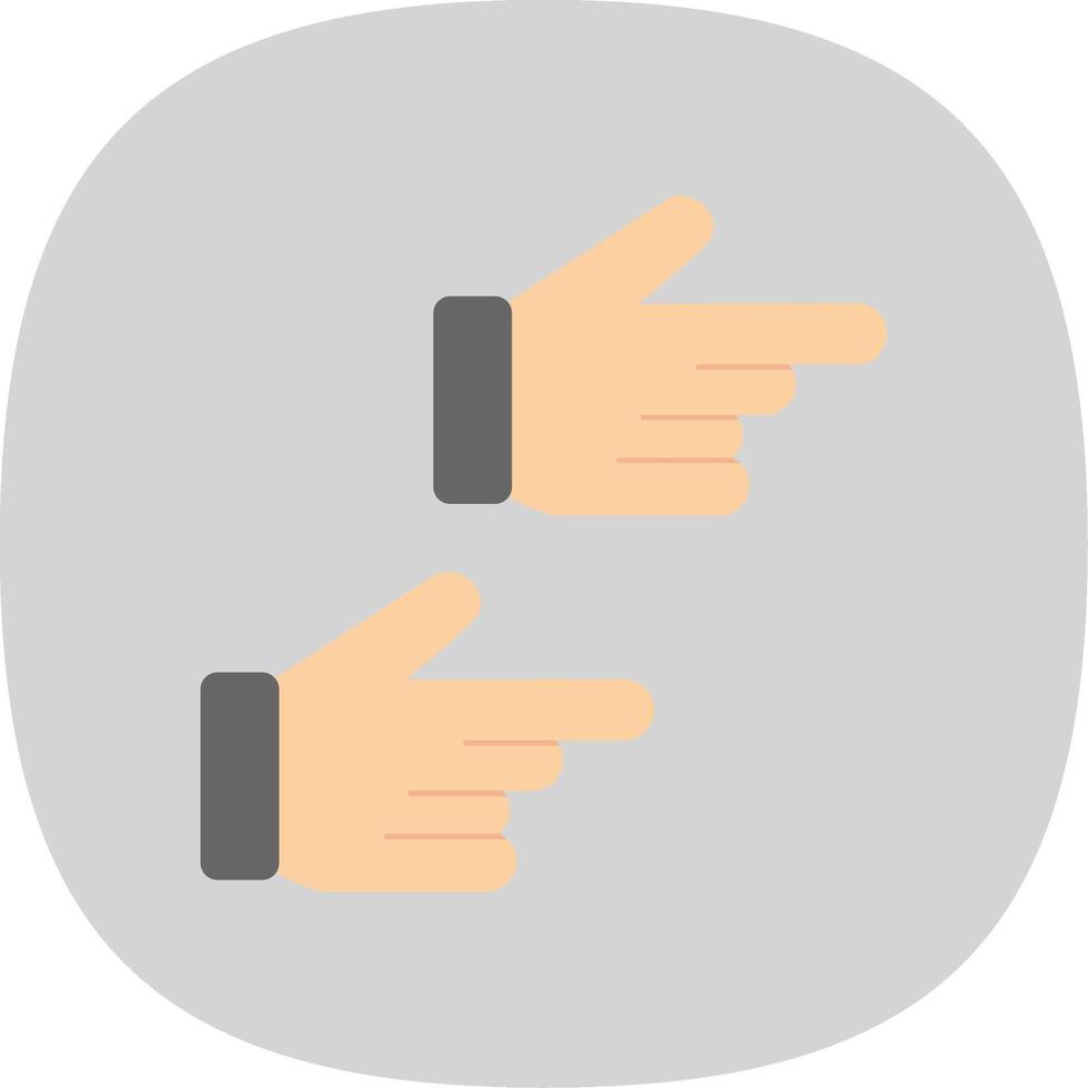 Pointing Right Flat Curve Icon Design vector