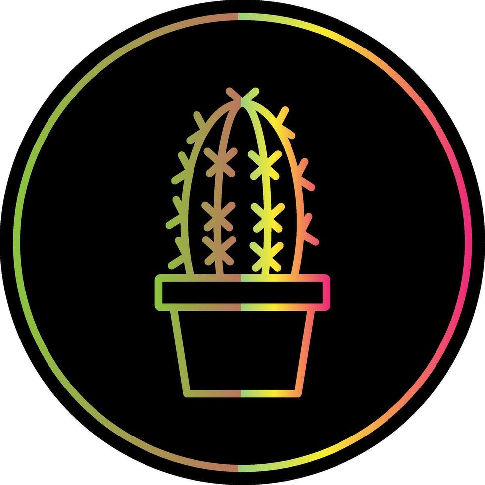 cactus línea degradado debido color icono diseño vector