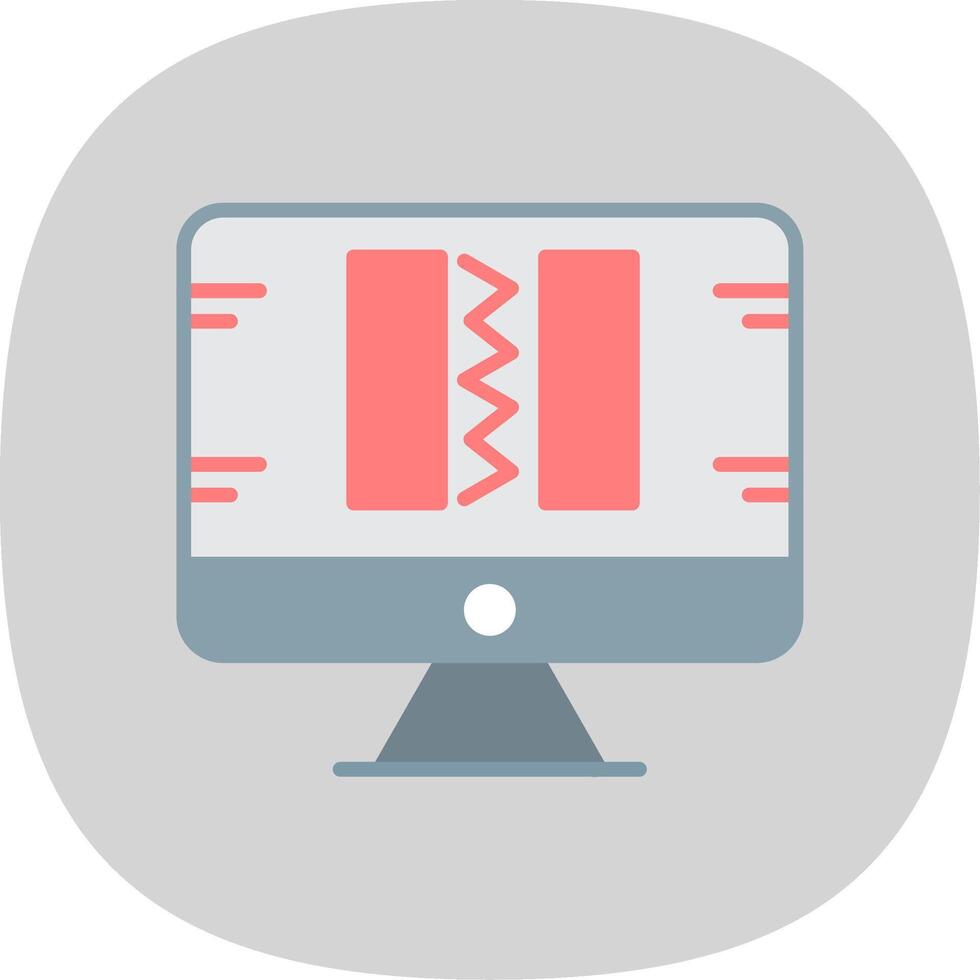 Broken Code Flat Curve Icon Design vector