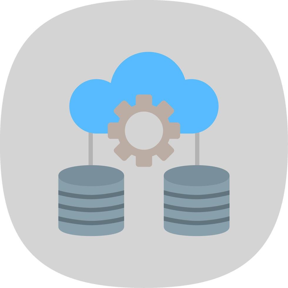 Data Storage Flat Curve Icon Design vector