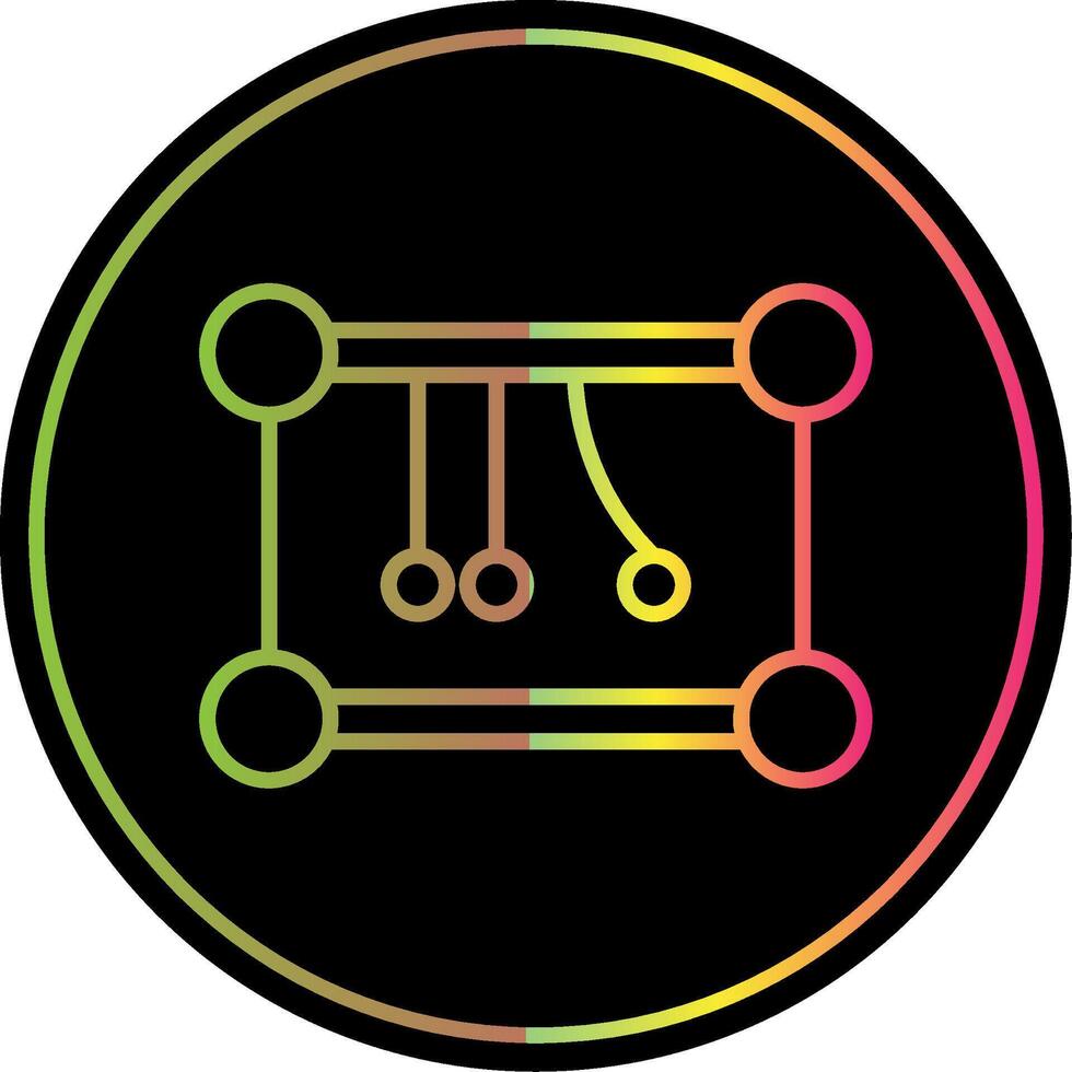 Newtons Cradle Line Gradient Due Color Icon Design vector