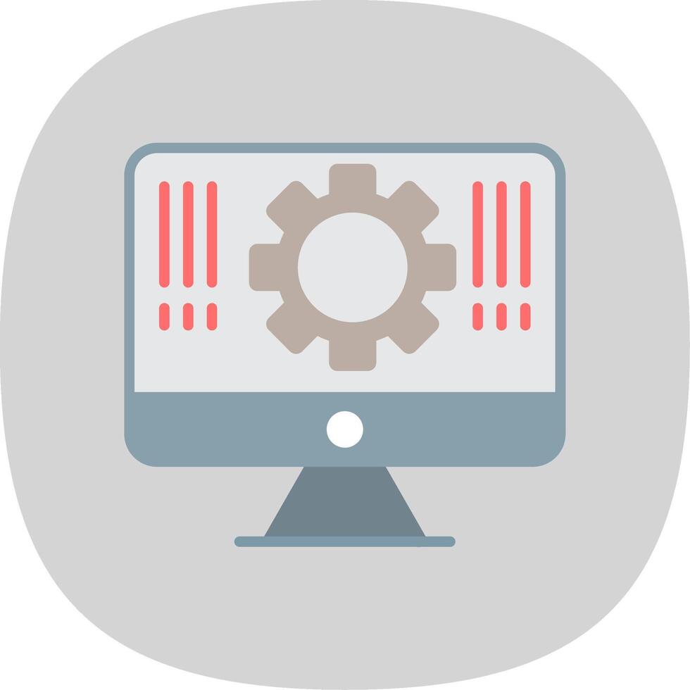 Monitor Flat Curve Icon Design vector