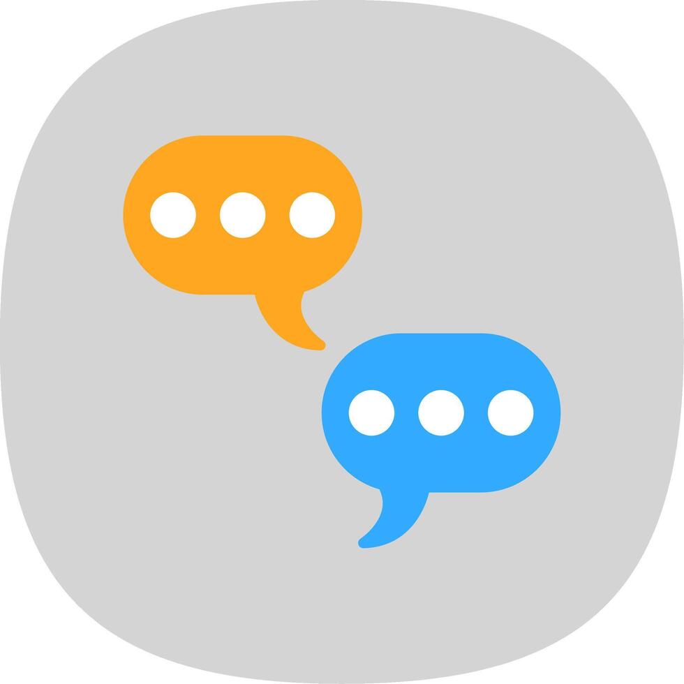 Chat Flat Curve Icon Design vector