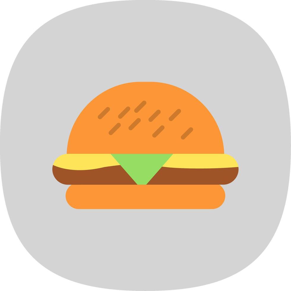 Burger Flat Curve Icon Design vector