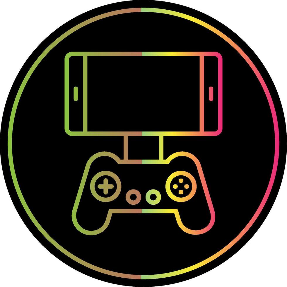 Mobile Game Line Gradient Due Color Icon Design vector