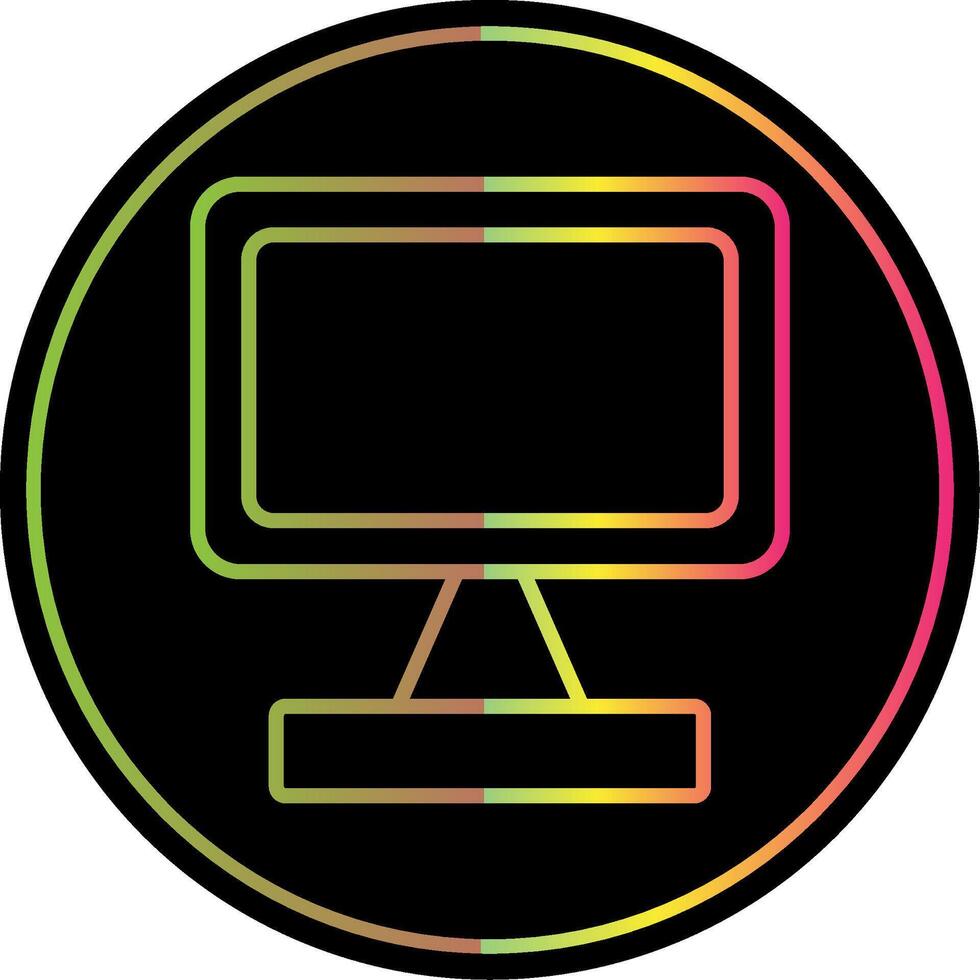 Monitor Screen Line Gradient Due Color Icon Design vector