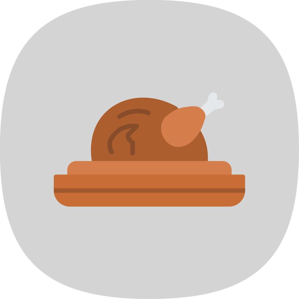 Turkey Flat Curve Icon Design vector