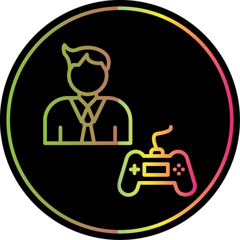 Gamer Line Gradient Due Color Icon Design vector