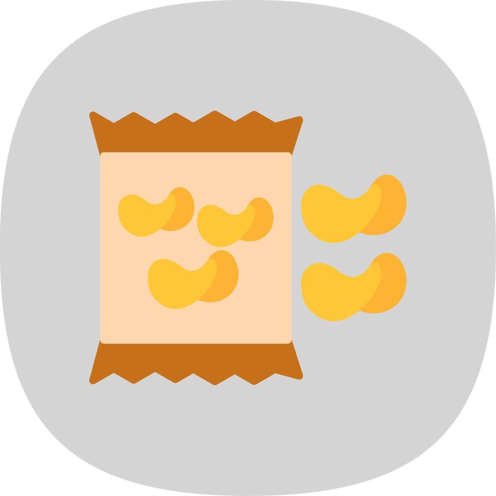 Chips Flat Curve Icon Design vector