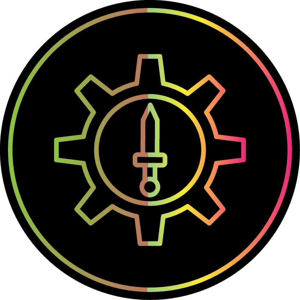 Attack Line Gradient Due Color Icon Design vector