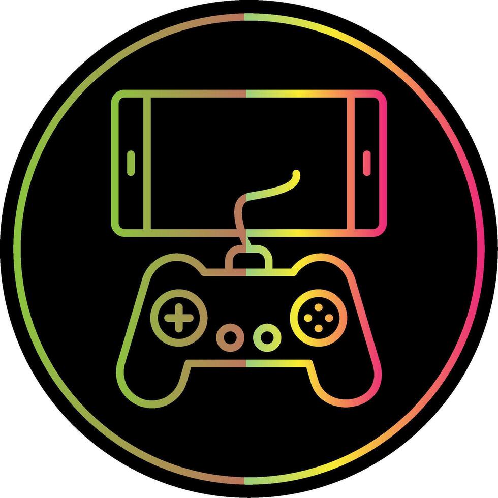 Mobile Game Line Gradient Due Color Icon Design vector