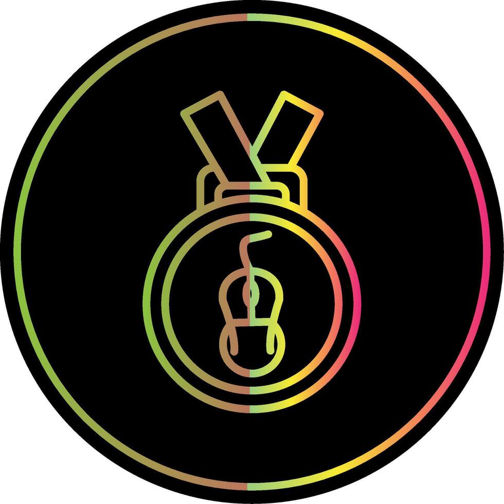Medal Line Gradient Due Color Icon Design vector