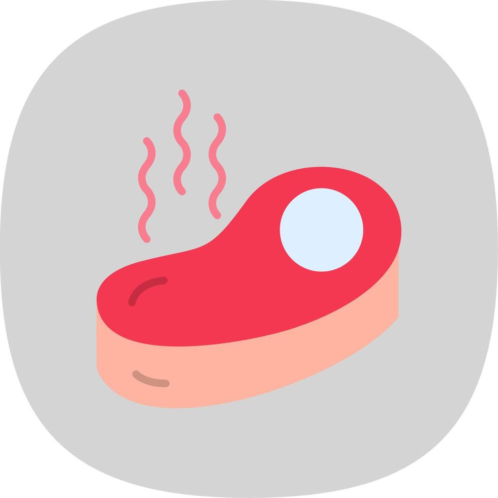 Steak Flat Curve Icon Design vector