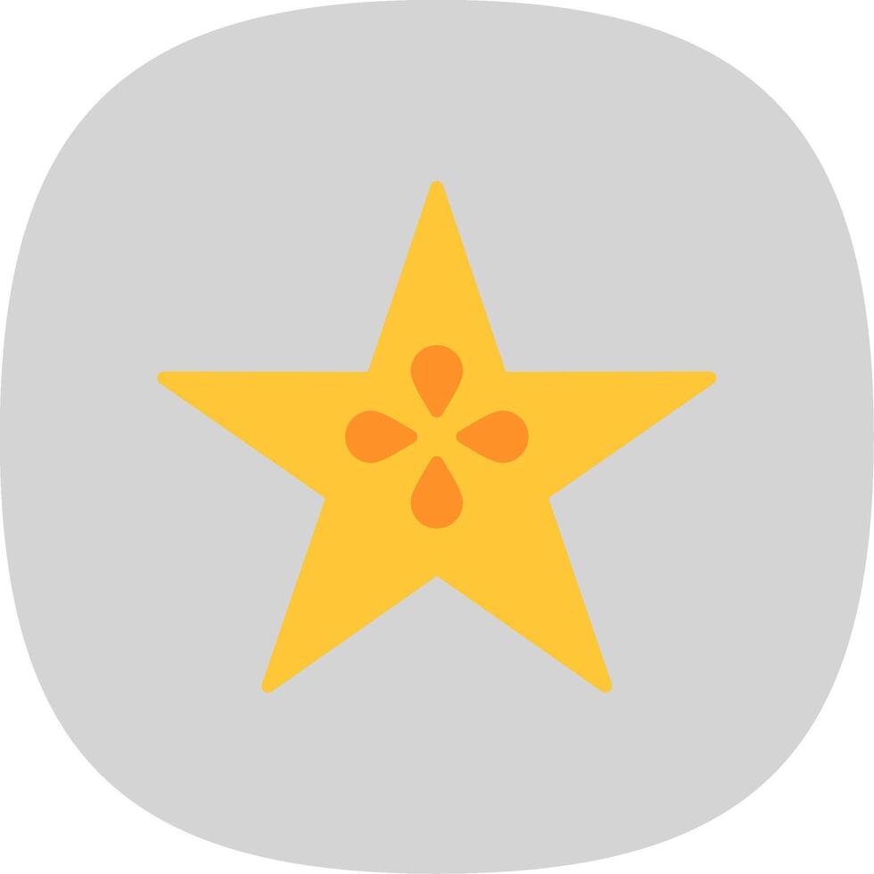 Star Fruit Flat Curve Icon Design vector