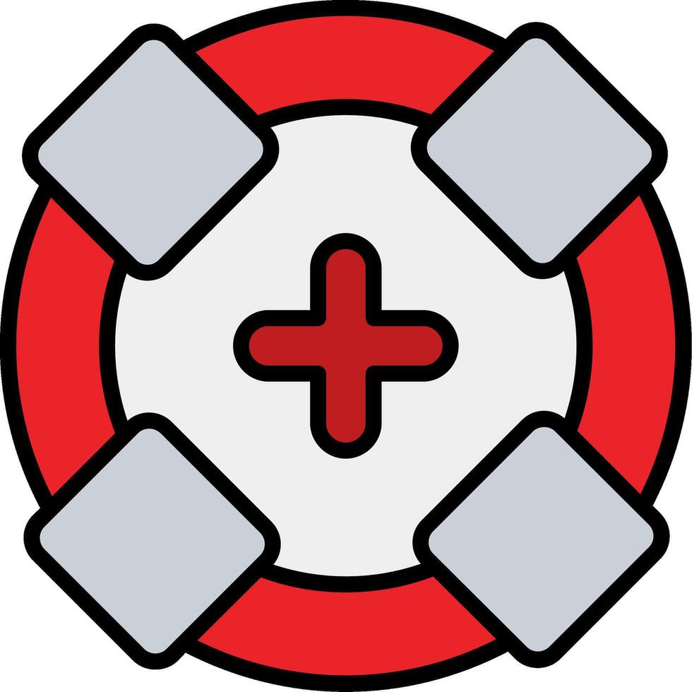 Life Guard Line Filled Icon vector