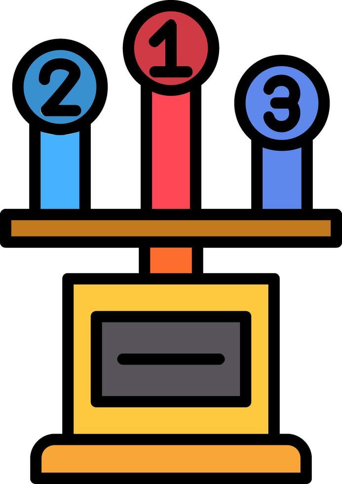 Leaderboard Line Filled Icon vector