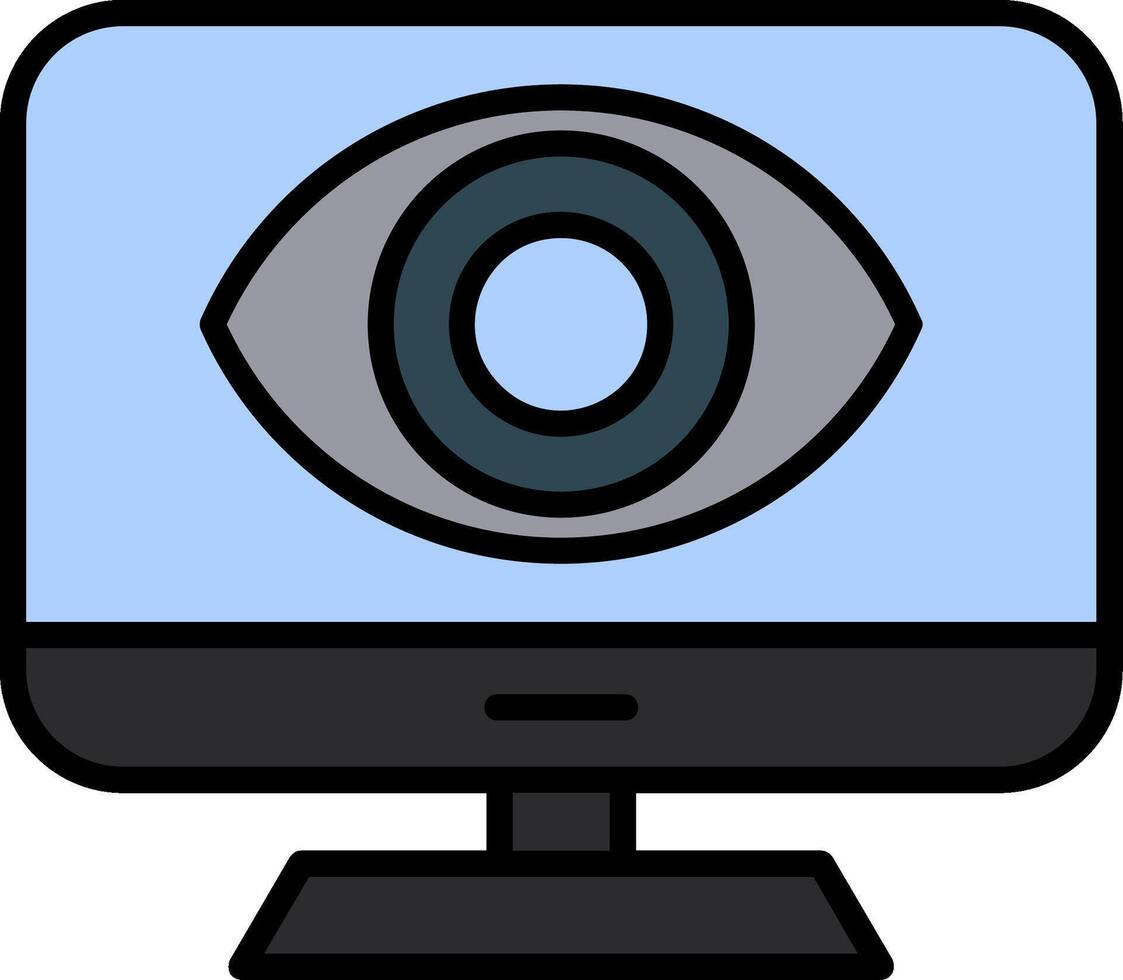 Computer Line Filled Icon vector