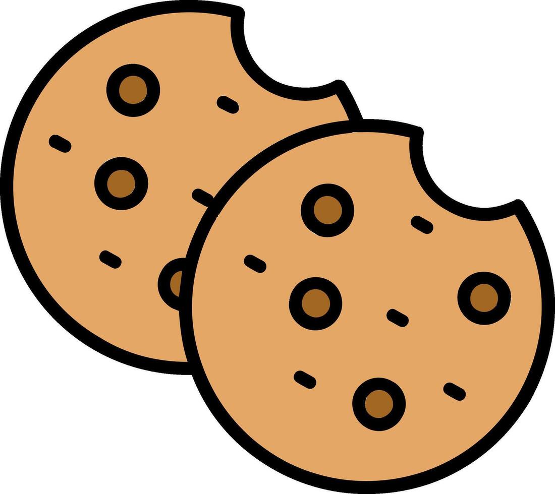 galletas línea lleno icono vector