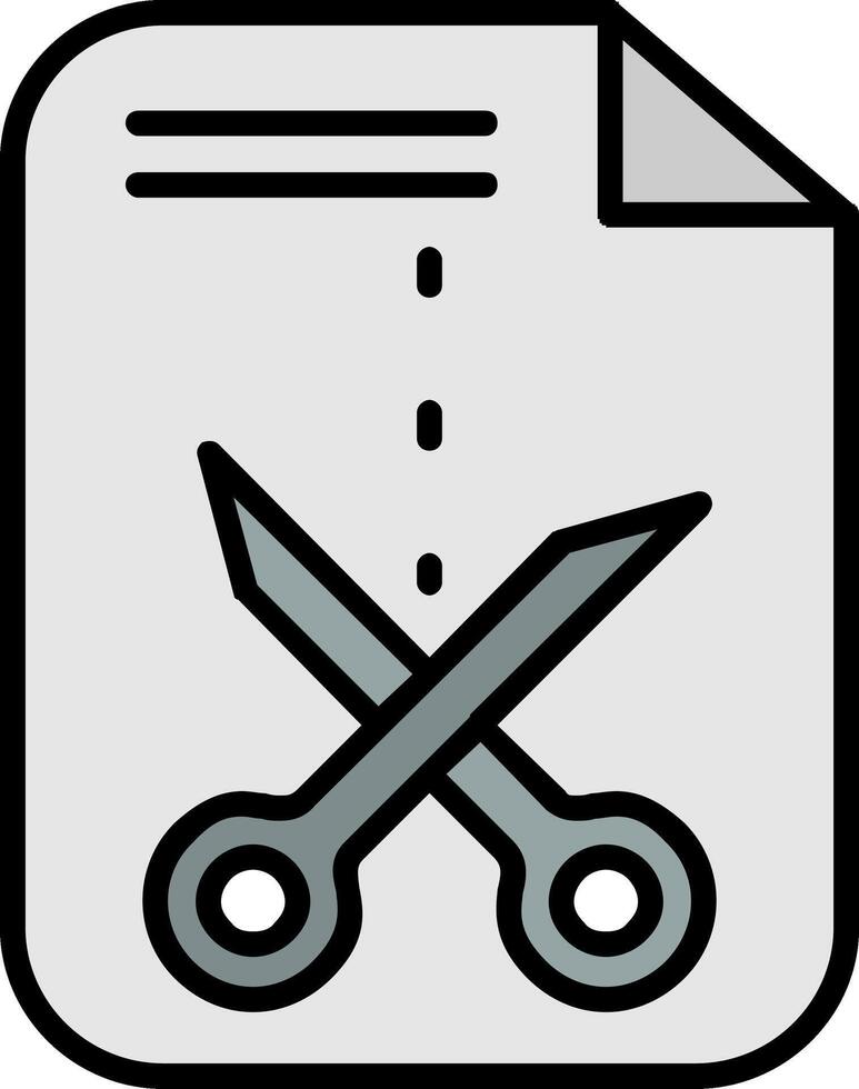 Cutting Line Filled Icon vector