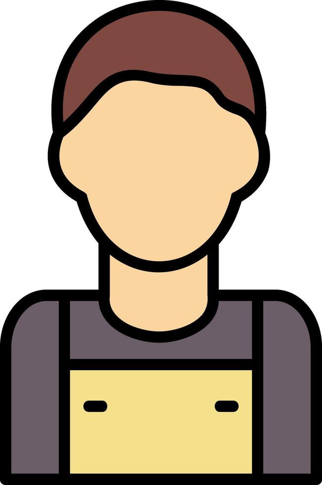Loader Man Line Filled Icon vector