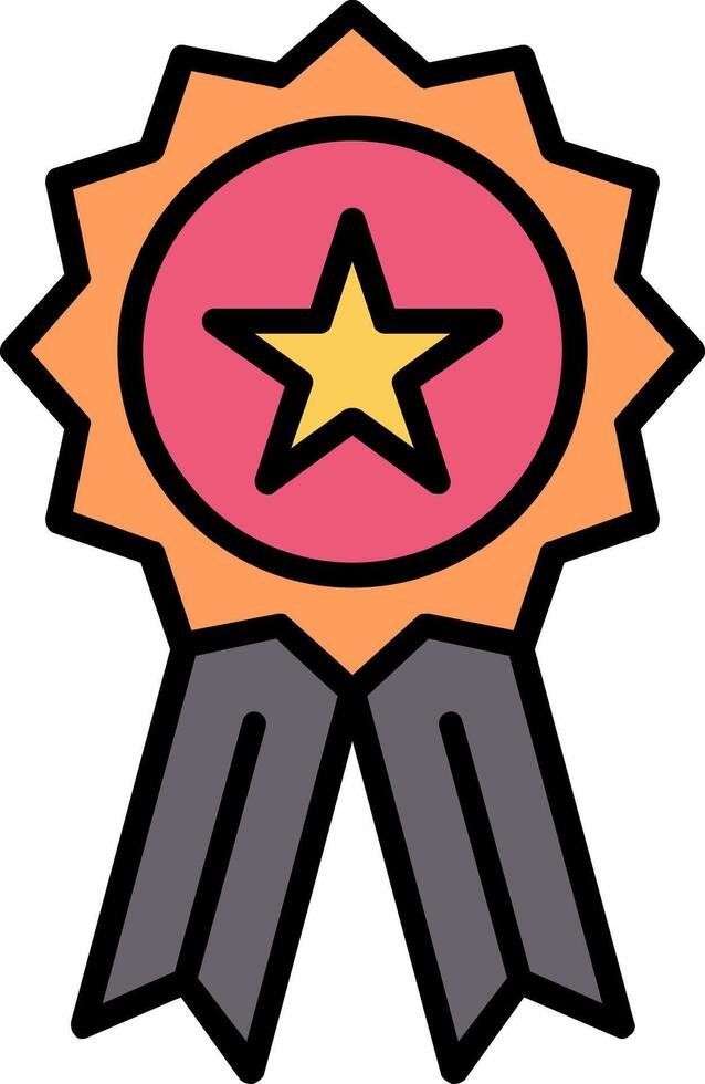Badge Line Filled Icon vector