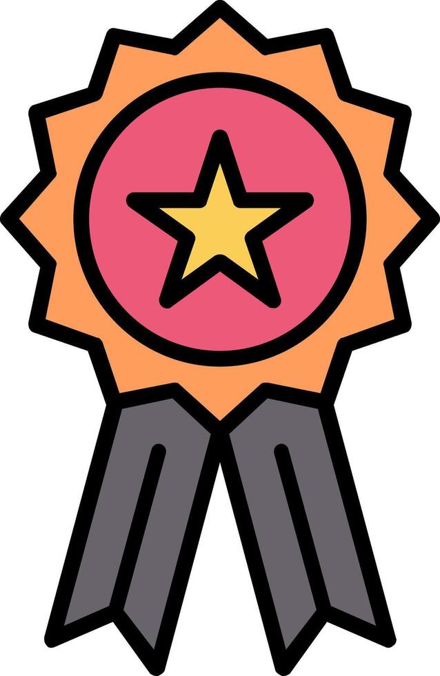 Badge Line Filled Icon vector