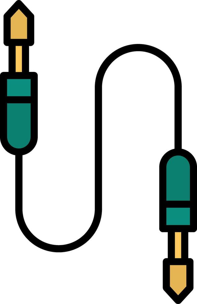 Auxiliary Cable Line Filled Icon vector