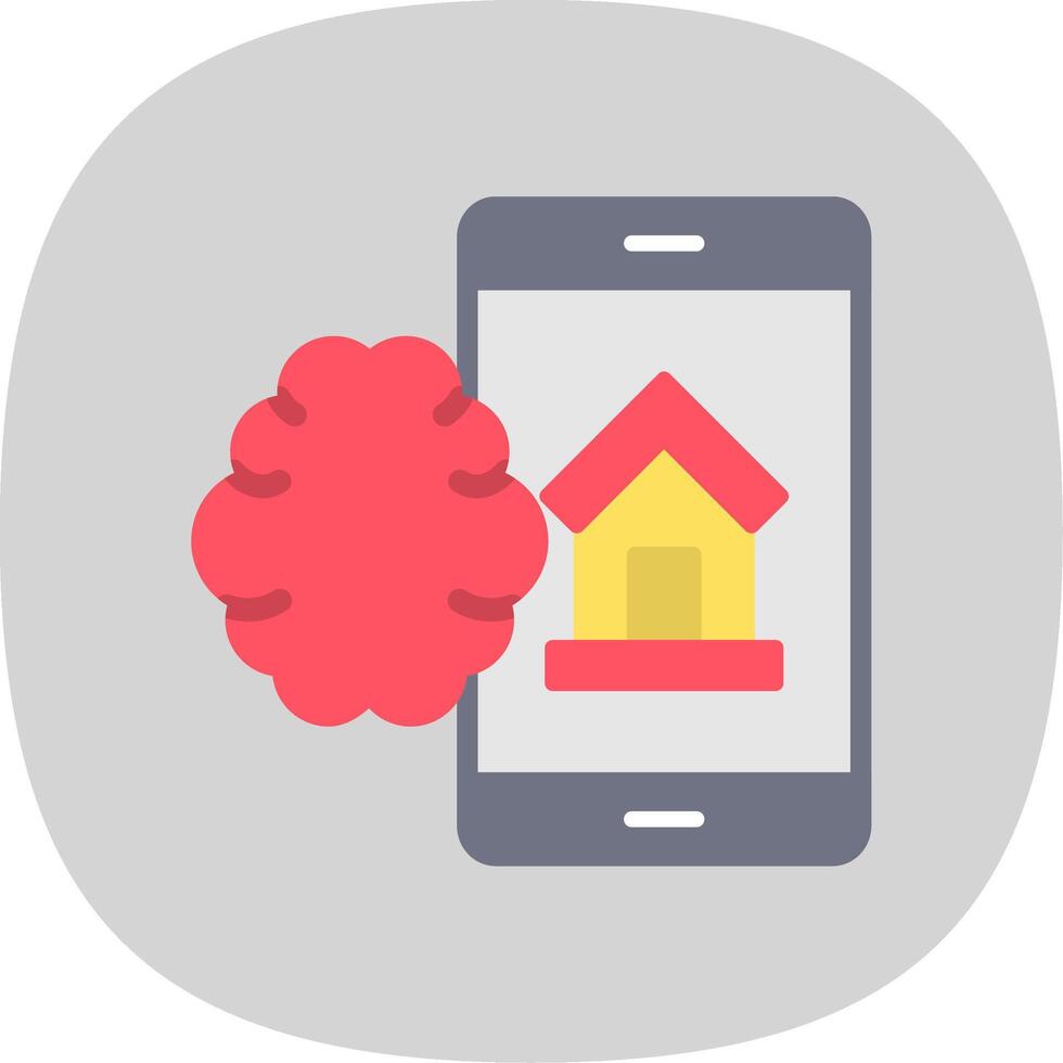 Smart Home Flat Curve Icon Design vector