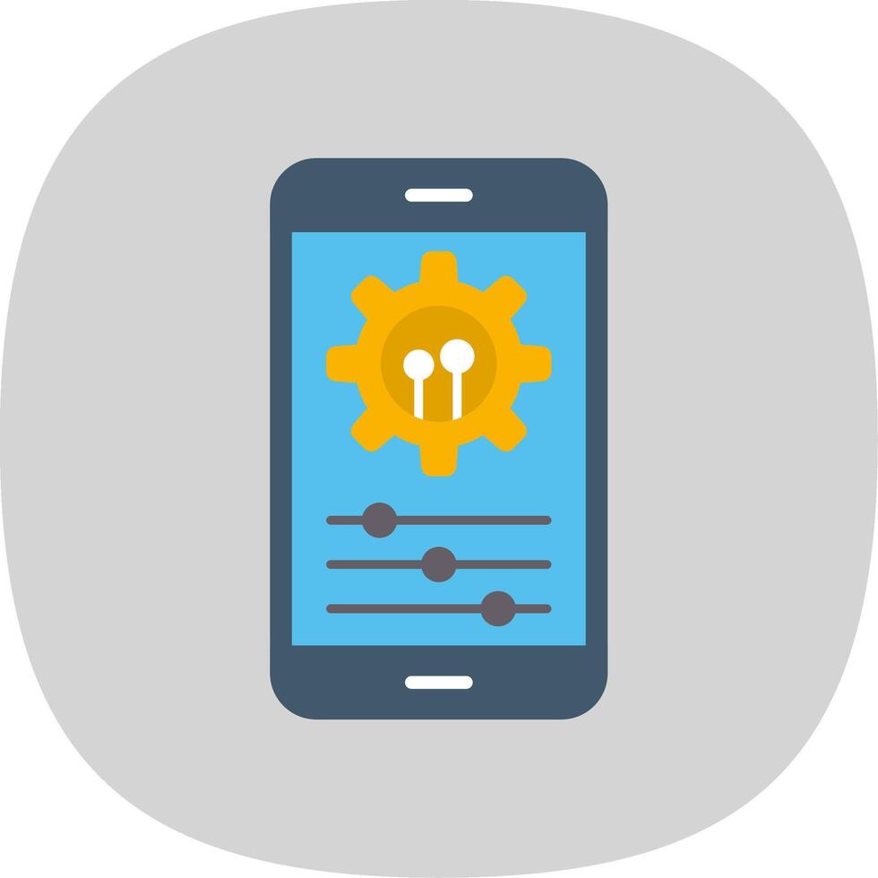 Settings Flat Curve Icon Design vector