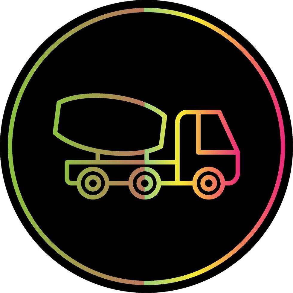 Cement Truck Line Gradient Due Color Icon Design vector