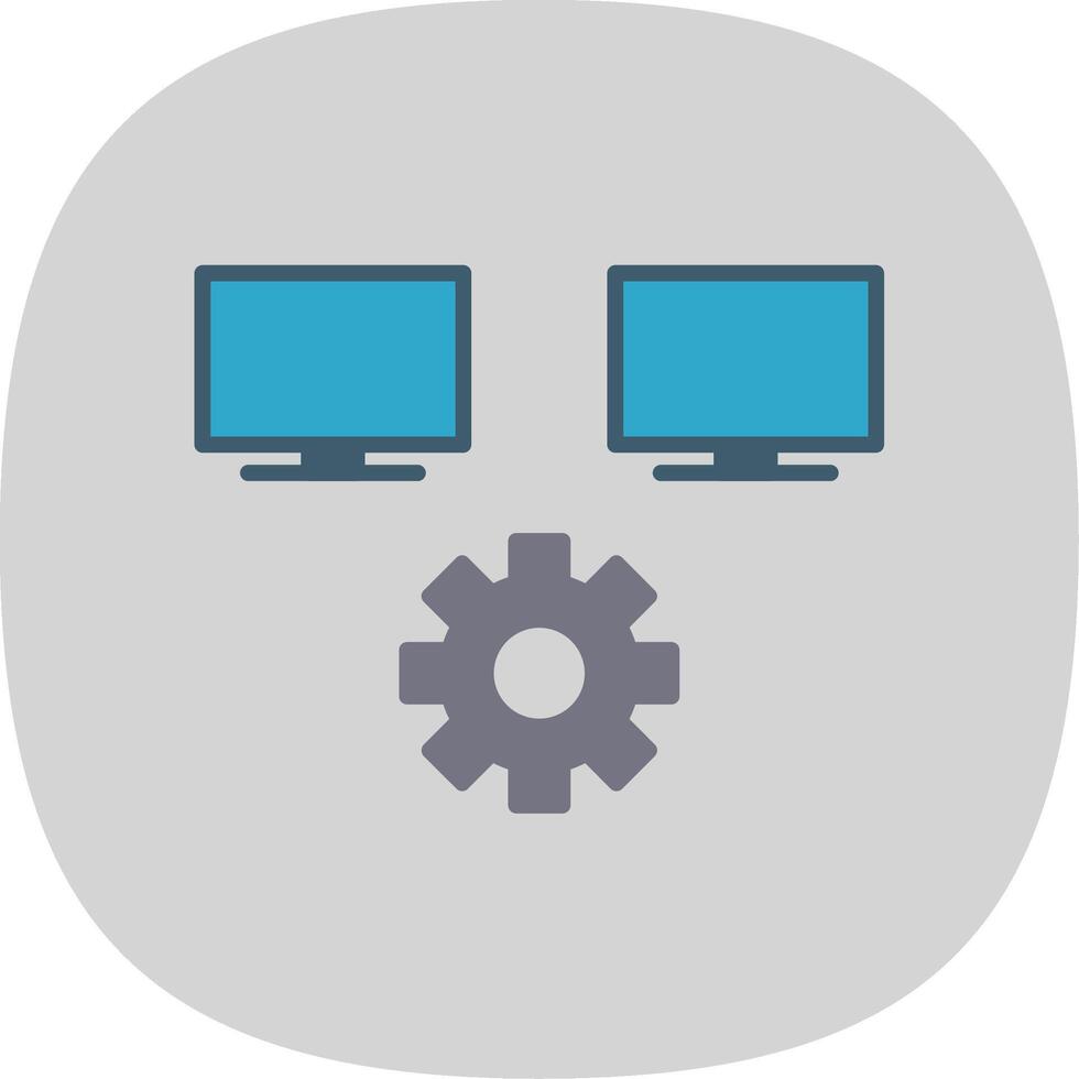 Multitask Flat Curve Icon Design vector
