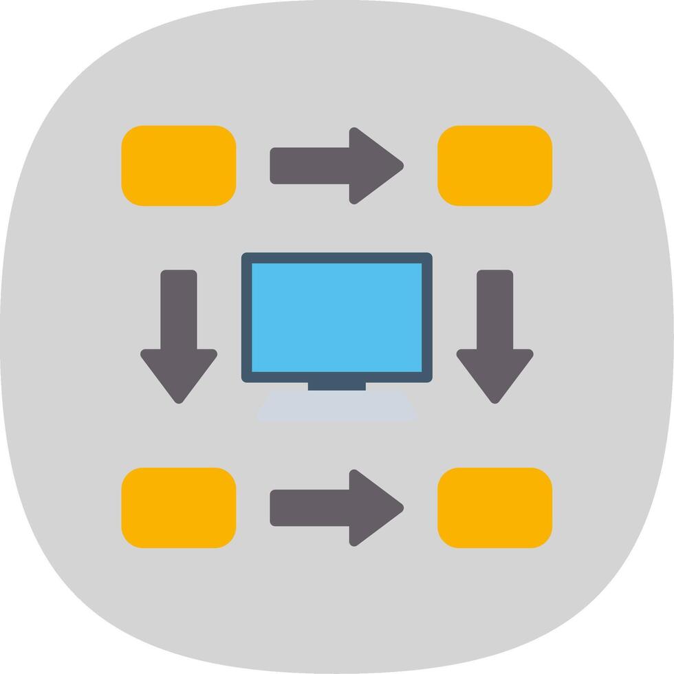 Workflow Flat Curve Icon Design vector