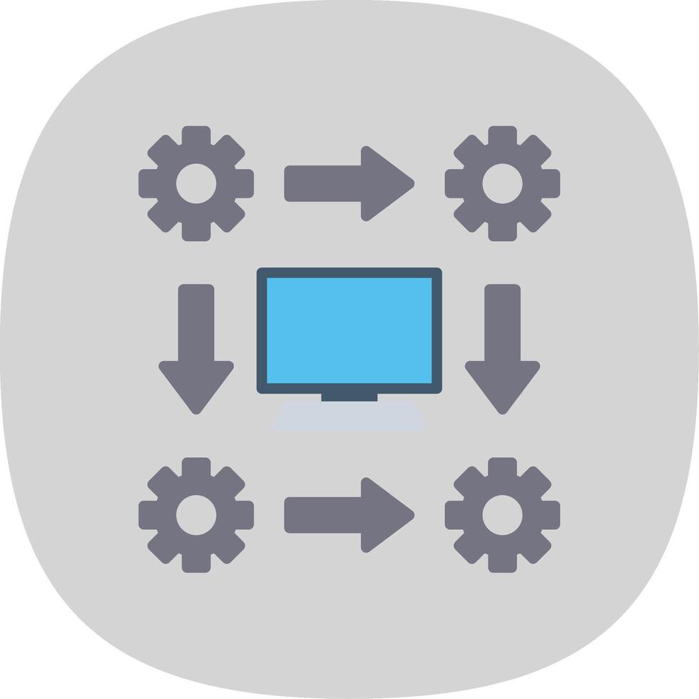 Workflow Flat Curve Icon Design vector