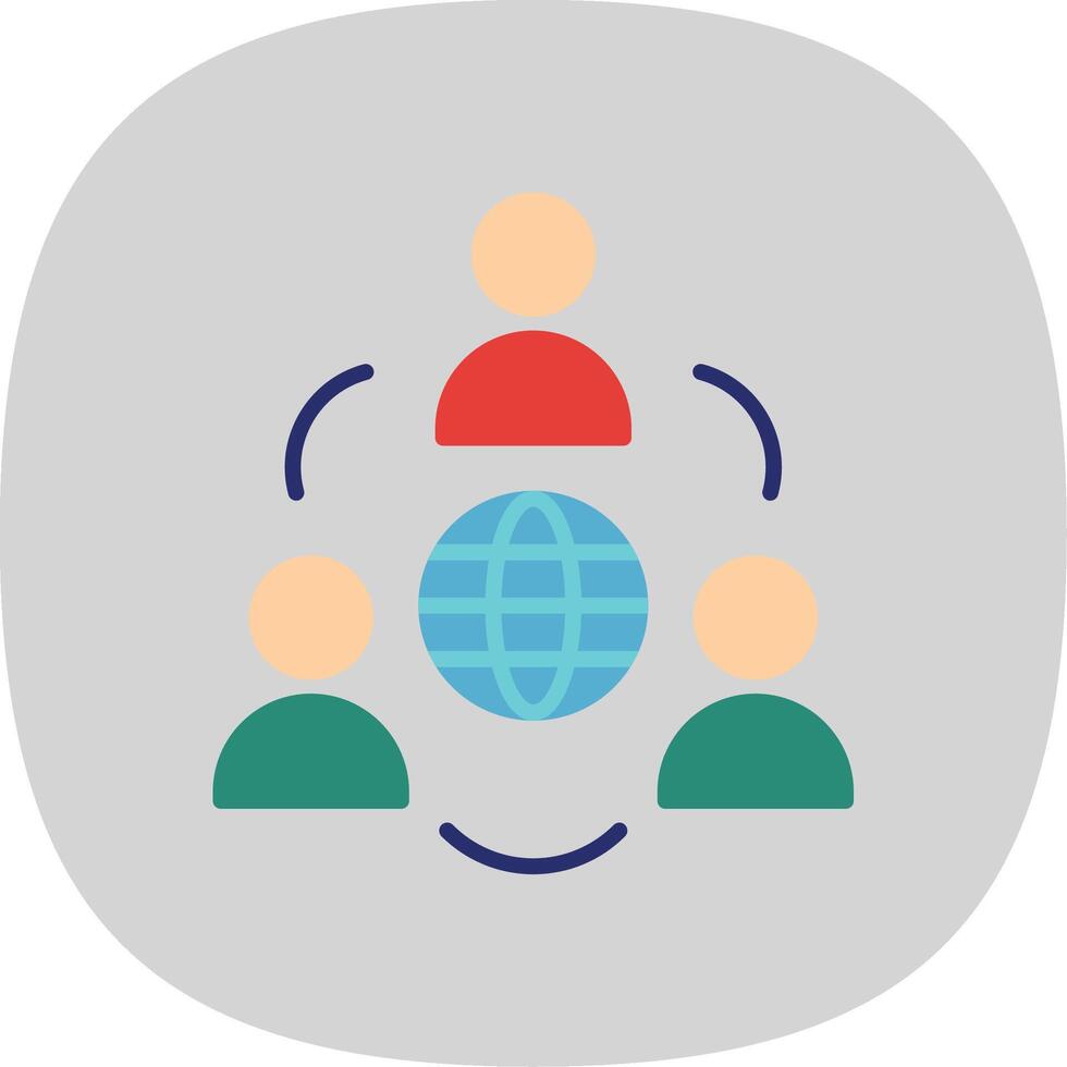 Network Flat Curve Icon Design vector