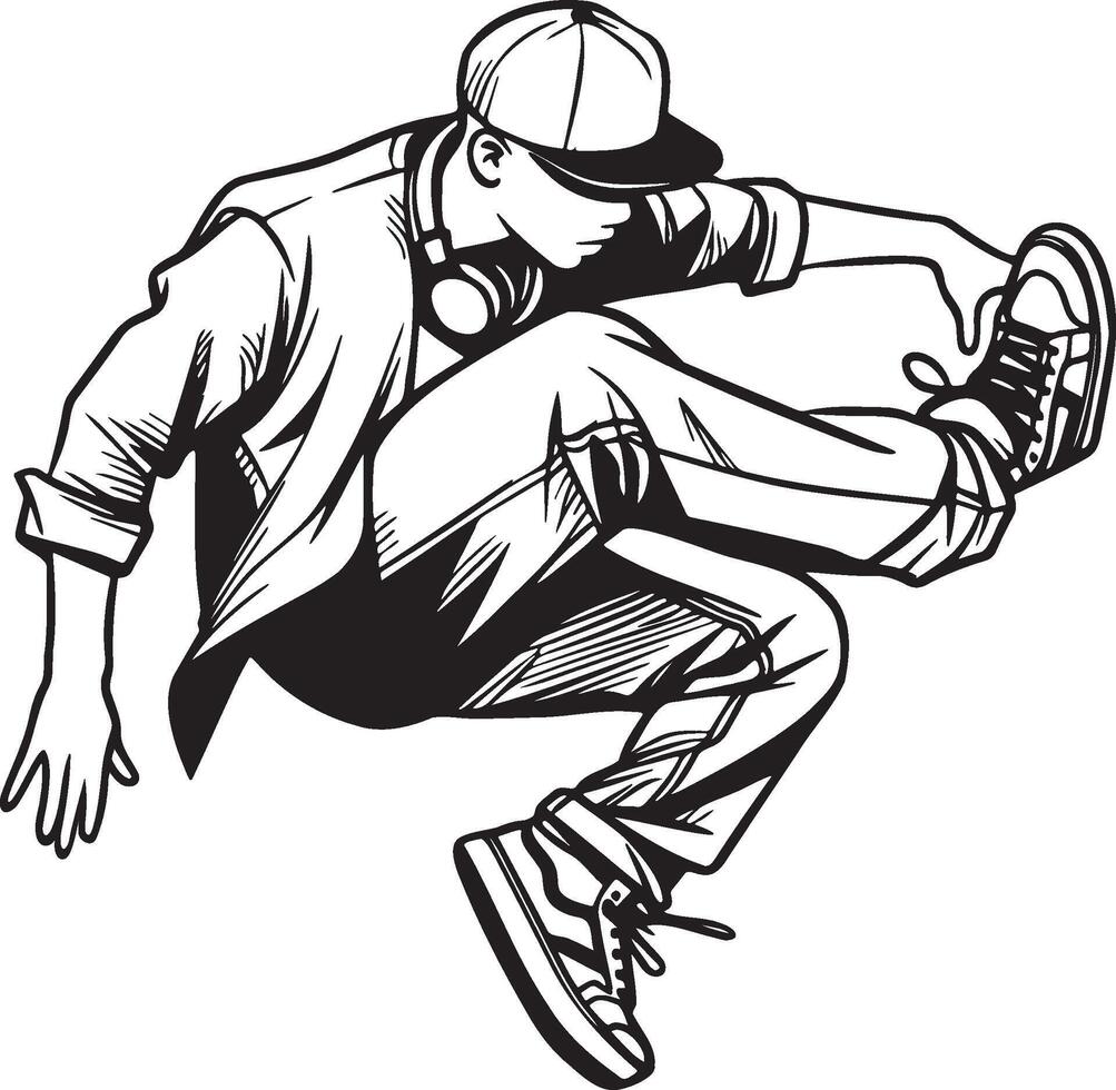 Street Dance Boy Illustration. vector