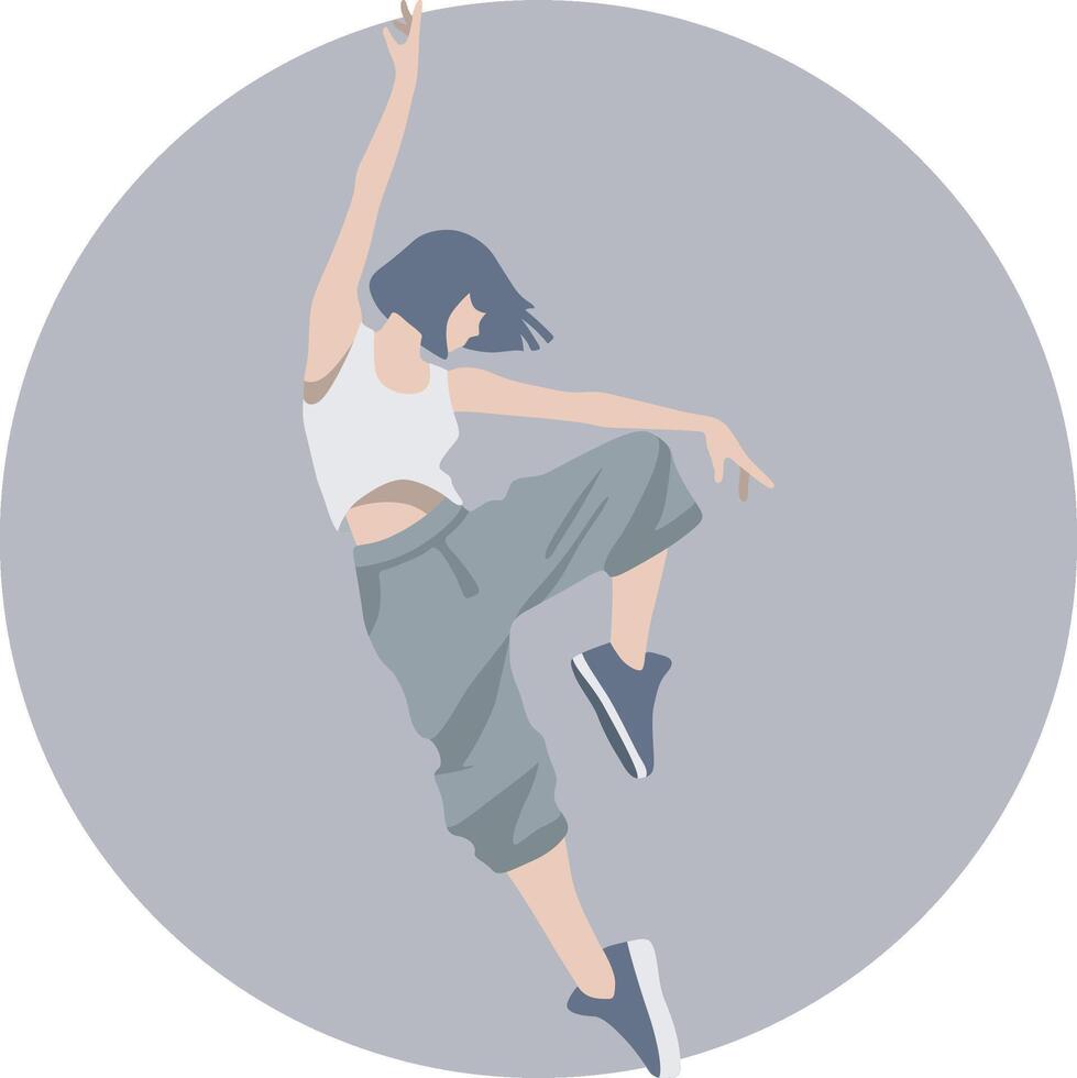 Street Dance Girl Illustration. vector