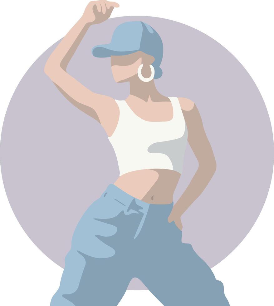 Street Dance Girl Illustration. vector